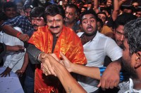 Balakrishna Watches Lion Movie at Bramaramba Theatre